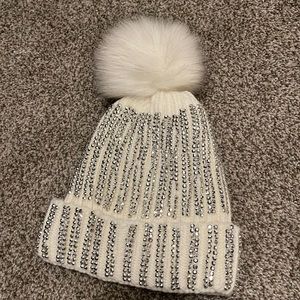 Sparkly winter knitted hat
